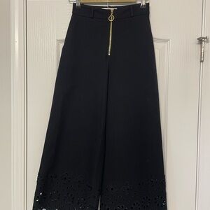 Derek Lam 10 Crosby crop wide leg trouser pants with Eyelet Detail